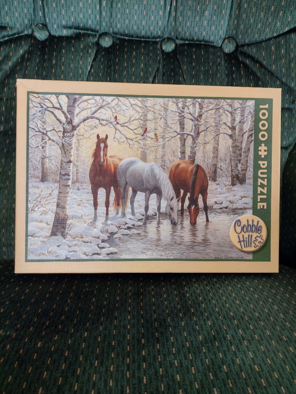 Cobble Hill 1000 Piece Jigsaw Puzzle Horses Winter Scene